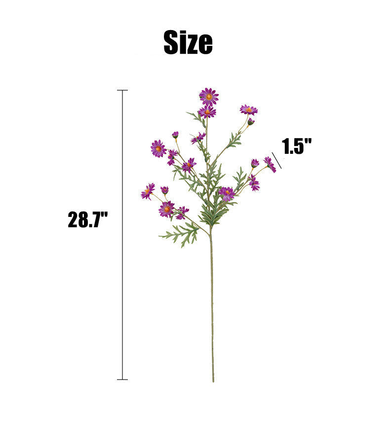 28.7 Inch Artificial Daisy Flower Branch 1 Pc Faux Silk Spring Floral Arrangement
