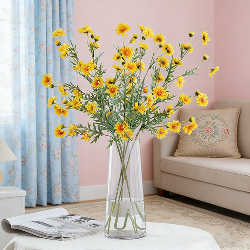 28.7 Inch Artificial Daisy Flower Branch 1 Pc Faux Silk Spring Floral Arrangement