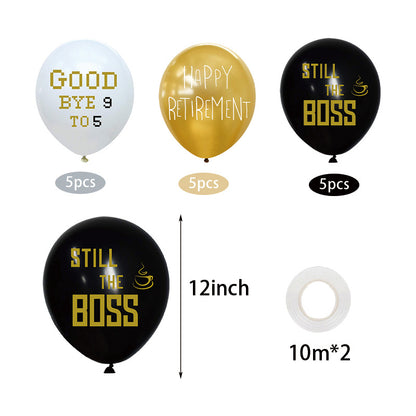 29-Piece Happy Retirement Decor Kit - Banner, Balloons & Cake Toppers