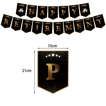 29-Piece Happy Retirement Decor Kit - Banner, Balloons & Cake Toppers