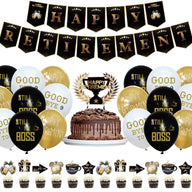 29-Piece Happy Retirement Decor Kit - Banner, Balloons & Cake Toppers
