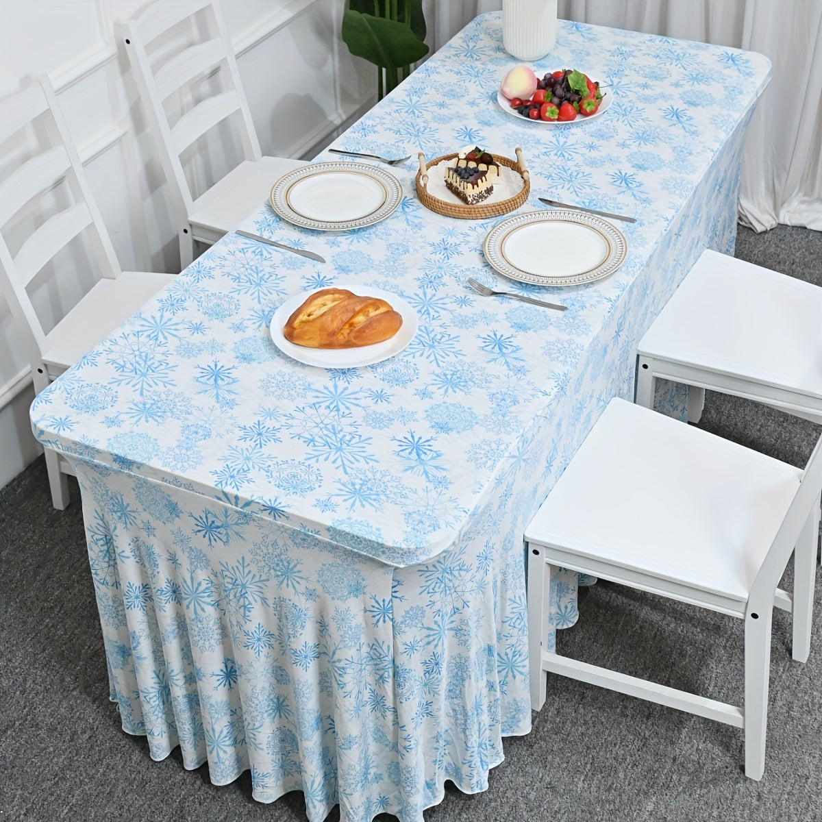 Bulk Waterproof Snowflake Pattern Tablecloth Suitable for Wedding and Holiday Party Decoration Wholesale