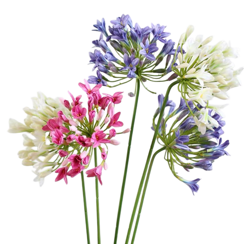 29 Inch Agapanthus Stems Lily of The Nile Flowers 10 Pcs Silk Artificial Bulk