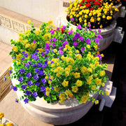 8 Bundles Artificial Flowers Plants UV Resistant Outdoor Durable Bulk Set