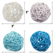 24 Pcs Rattan Balls Wicker Spheres Twig Orbs Vase Bowl Fillers Natural Artificial Decor
