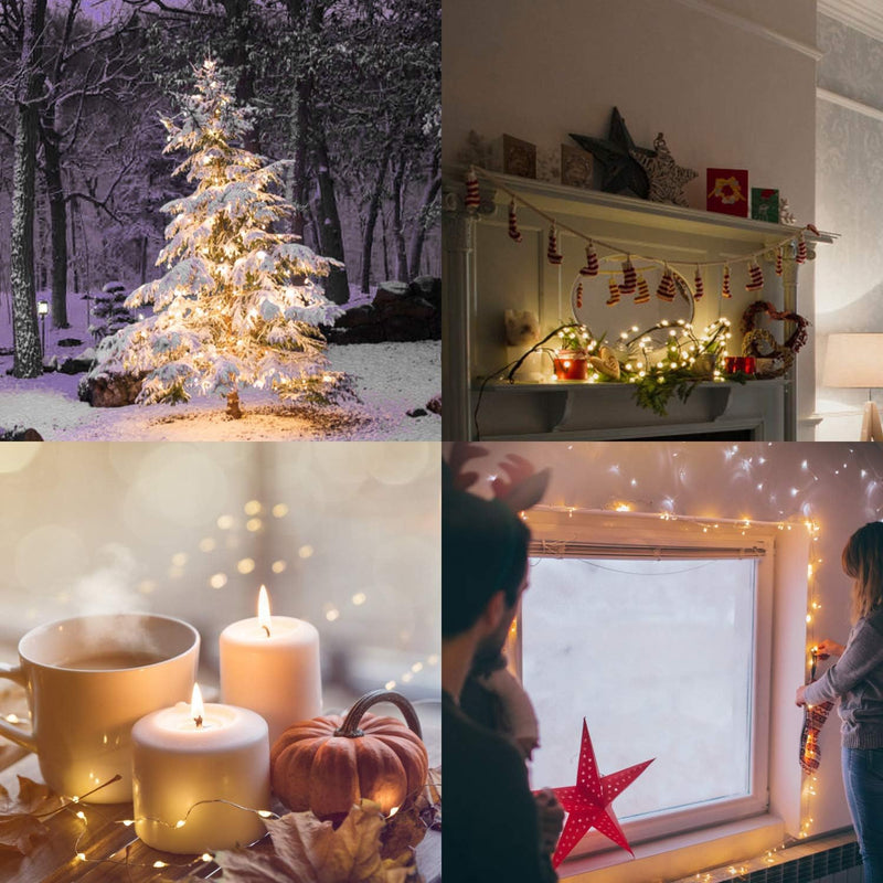 2 Pack 33ft 100 LED USB Powered Fairy Lights with Remote Control for Wedding Party Christmas