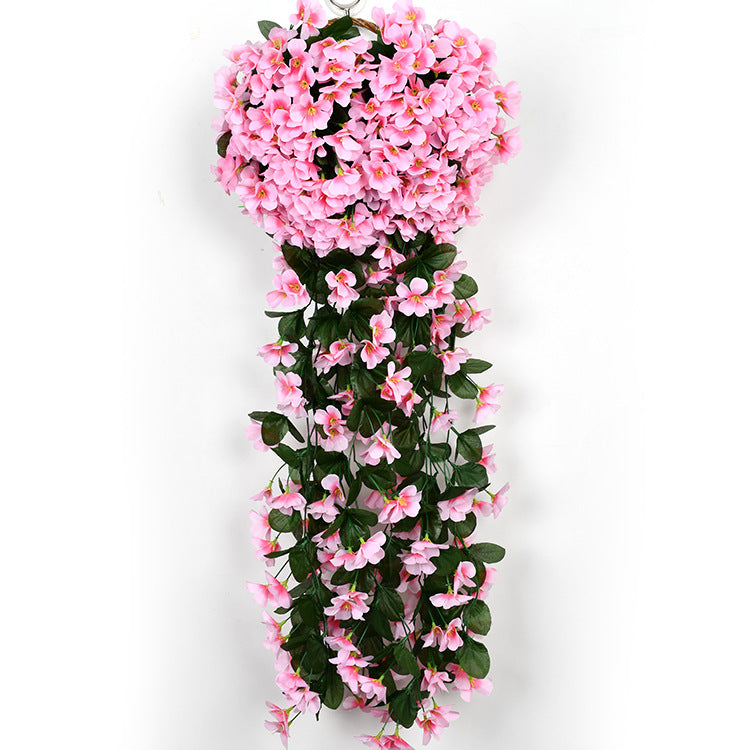 2 Pcs Faux Weeping Begonia Hanging Silk Plants Garland for Outdoors