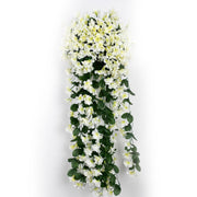 2 Pcs Faux Weeping Begonia Hanging Silk Plants Garland for Outdoors