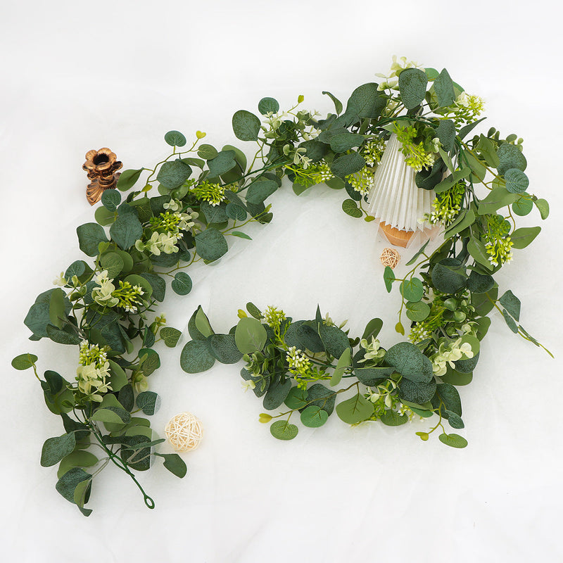 2 Pack Faux Eucalyptus Garland Vines 6 Ft Artificial Greenery for Home Party Table Decor