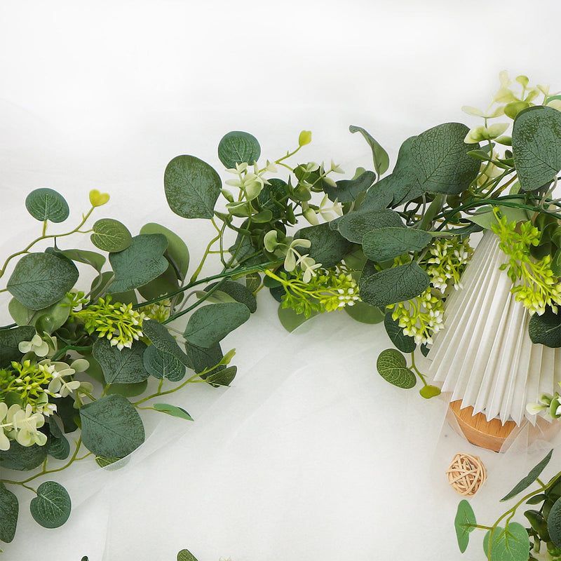 2 Pack Faux Eucalyptus Garland Vines 6 Ft Artificial Greenery for Home Party Table Decor