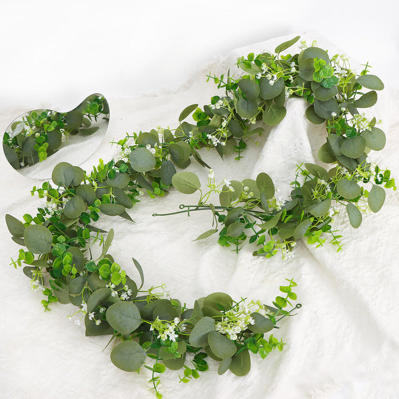 2 Pack Faux Eucalyptus Garland Vines 6 Ft Artificial Greenery for Home Party Table Decor