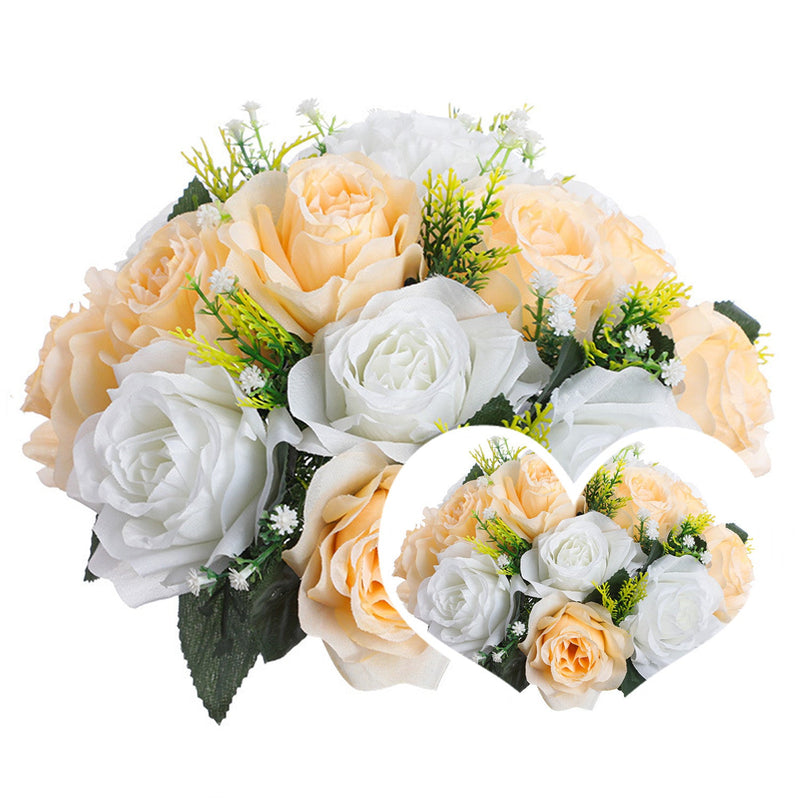 2 Pcs Artificial Flower Ball Bouquet for Wedding Centerpiece Party Home Décor