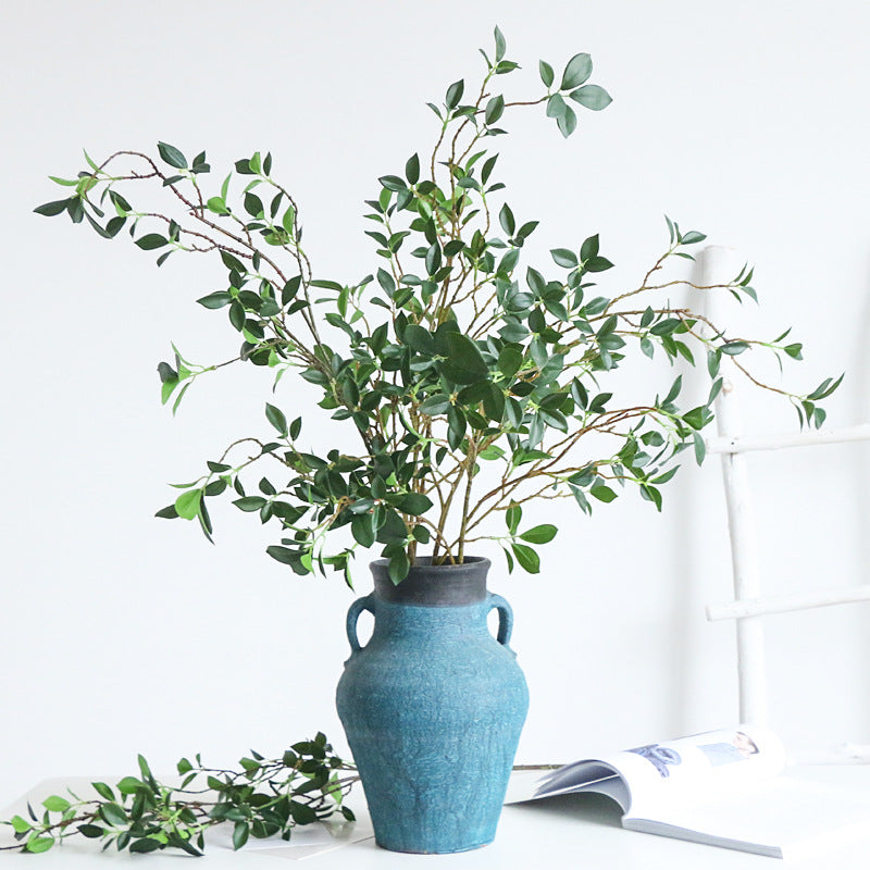 2 Packs 45 Inch Artificial Greenery Stems - Eucalyptus, Ficus, Fern Branches, Greenery Bushes for Home, Party, Wedding Decor