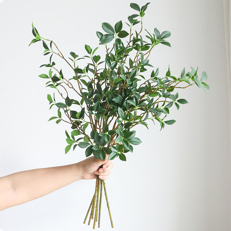 2 Packs 45 Inch Artificial Greenery Stems - Eucalyptus, Ficus, Fern Branches, Greenery Bushes for Home, Party, Wedding Decor