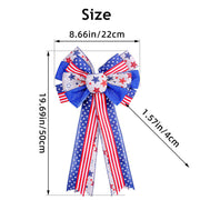 2 Pcs Patriotic Burlap Bows with Stars for 4th of July Gift Wrapping and Party Decoration