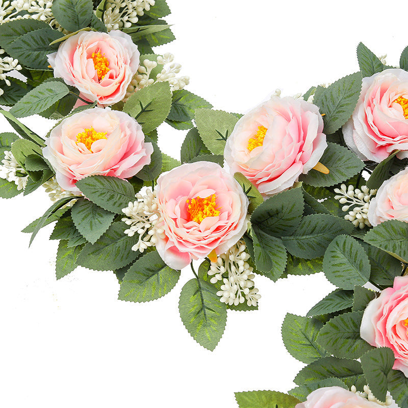 2 Pcs 13 Ft Artificial Eucalyptus Garland with Silk Roses for Wedding Party Decor