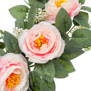 2 Pcs 13 Ft Artificial Eucalyptus Garland with Silk Roses for Wedding Party Decor