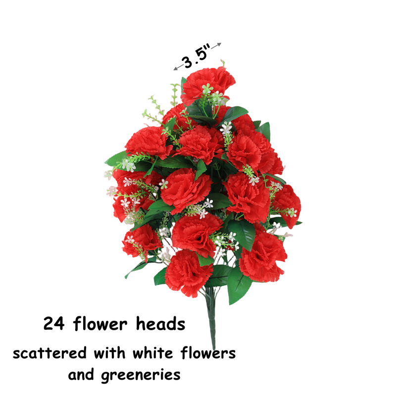 2 Sets Artificial Cemetery Flowers Bouquet with Vase for Outdoor Grave Arrangements, Bulk Christmas Decoration