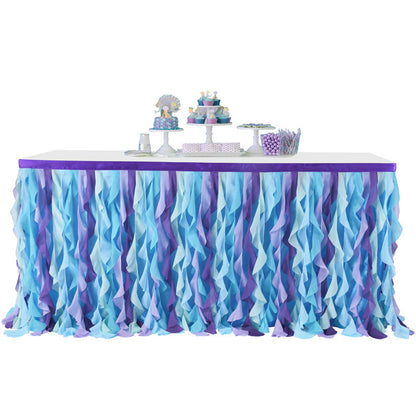 Bulk Rainbow Tulle Table Skirt Curly Willow Tutu Table Skirt for Birthday Party Wedding Baby Shower Tables Decor Wholesale