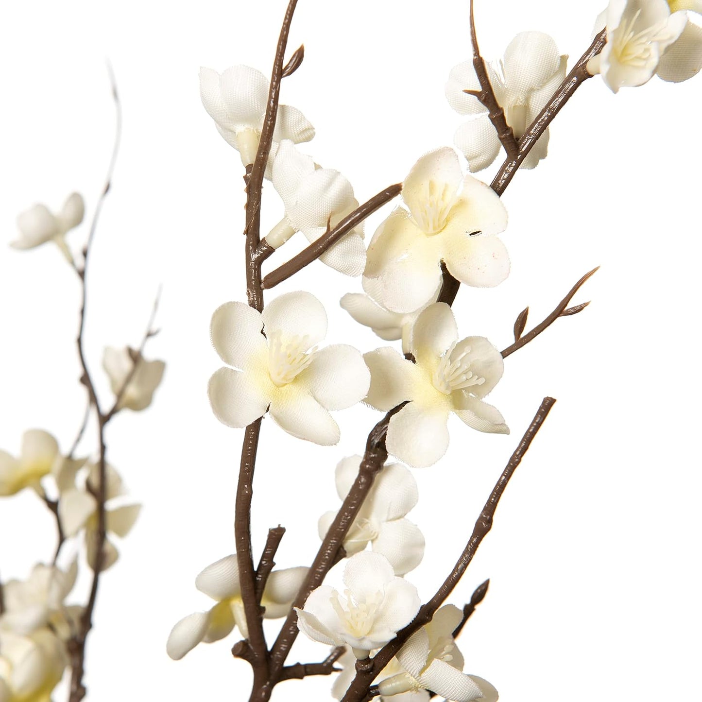 Wedding Floral Backdrop White Artificial Cherry Blossom Stems - 4 Pack 37" Long Branches for Venue Styling