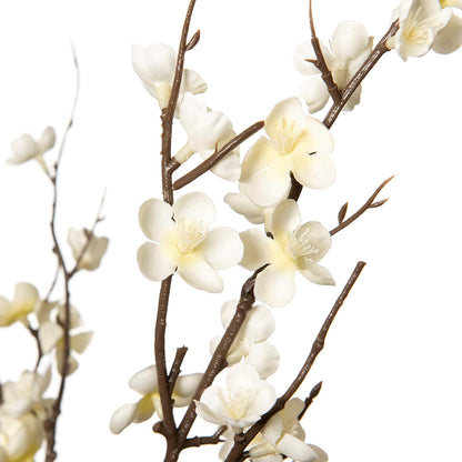Wedding Floral Backdrop White Artificial Cherry Blossom Stems - 4 Pack 37" Long Branches for Venue Styling