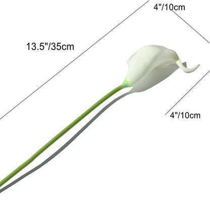 Bulk 20pcs 13.5" Artificial Calla Lily Flowers Pure White Fake Flowers for Mother's Day Wedding Home Decor Wholesale