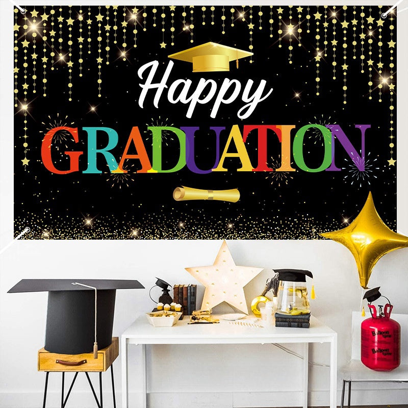 Bulk Extra Large Happy Graduation Backdrop Banners Decorations for Indoor Outdoor College Garden Yard Party Supplies Wholesale