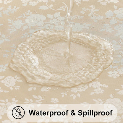 Bulk Beige 60" x 84" Rectangular Tablecloth Heavy Duty Waterproof Wipeable Table Cover for Kitchen and Dining Room Wholesale