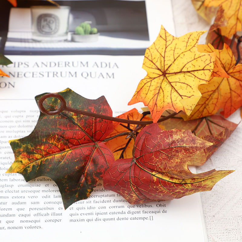Maple Rattan Garland 69 Inch Autumn Fall Thanksgiving Halloween Decoration