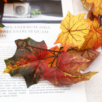 Maple Rattan Garland 69 Inch Autumn Fall Thanksgiving Halloween Decoration