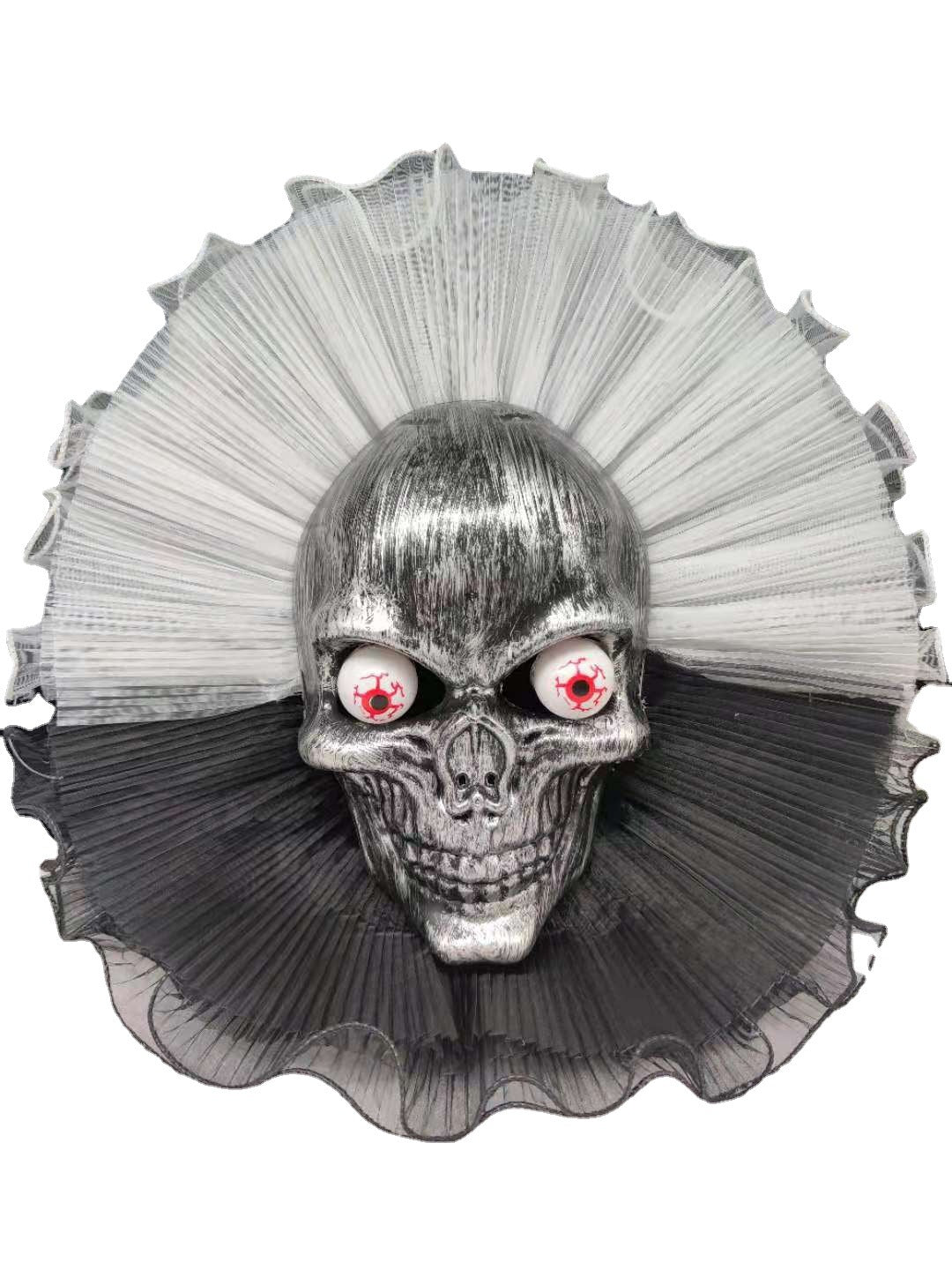 Halloween Skull Wreath 16 Inch Artificial Decorative Door Hanging