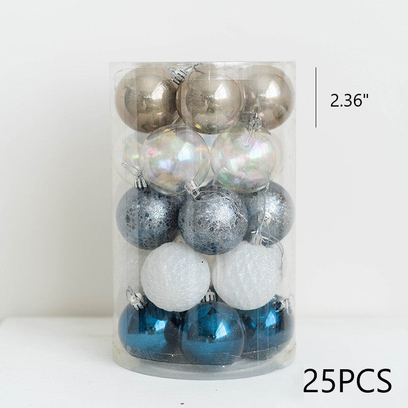 Blue Glitter Christmas Ball Ornaments Set, 12 Pcs Hanging Decorations for Tree, Holiday Home Decor