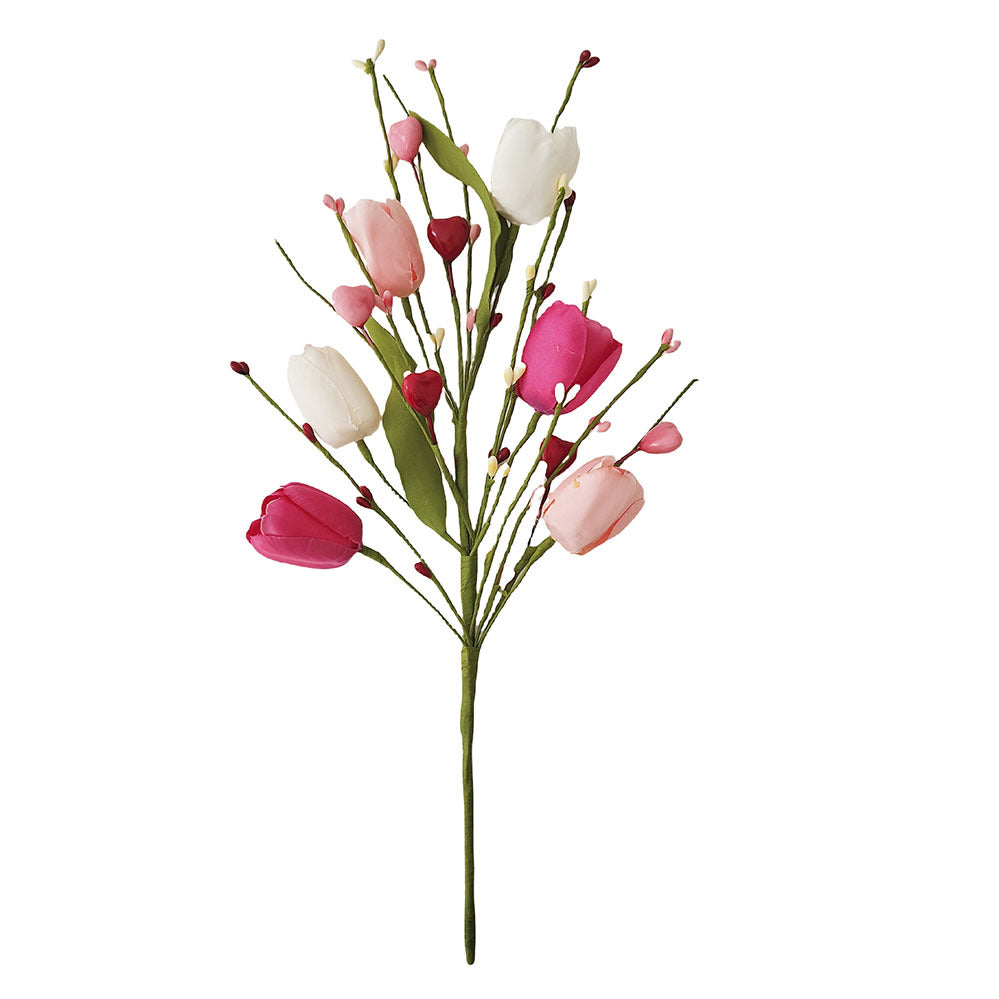 Artificial Tulip & Berry Stems - 6-Pack for Event & Commercial Venue Styling