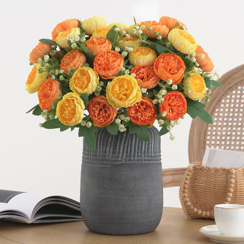 Wedding Floral Backdrop Artificial Peony Bush - 11.81" 7-Head Silk Decor for Venue Styling