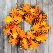 20 Inch Harvest Maple Berry Vine Wreath 1 Pc Artificial Fall Autumn Decor