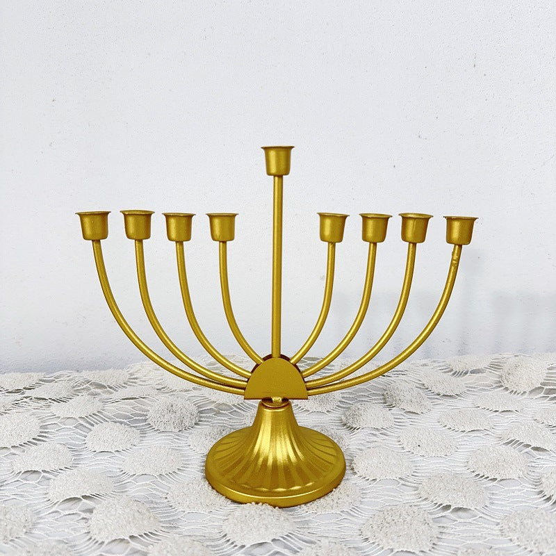 Bulk Hanukkah Menorah Candle Holder Gold 7/9 Branch Candelabra for Jewish & Israel Festival Decor Wholesale