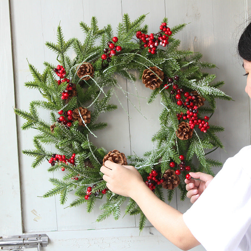 Christmas Pineapple Wreath 24 Inch Artificial American Pine Needle Holiday Decor