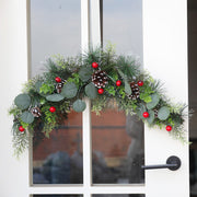 Artificial Christmas Pine Cone Horns Vine Wreath 28 Inch Holiday Decor