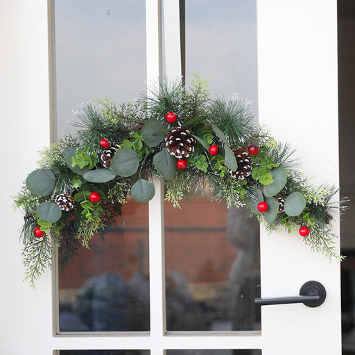 Artificial Christmas Pine Cone Horns Vine Wreath 28 Inch Holiday Decor