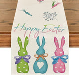 Bulk 13 x 72 Inch Easter Carrot and Bunny Table Runner for Kitchen Dining Home Party Decor Wholesale