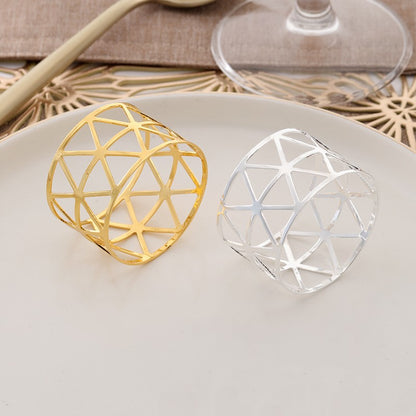 Bulk 12 Pcs triangular Metal Napkin Rings Suitable for Hotel Wedding Holiday Party Decoration Wholesale
