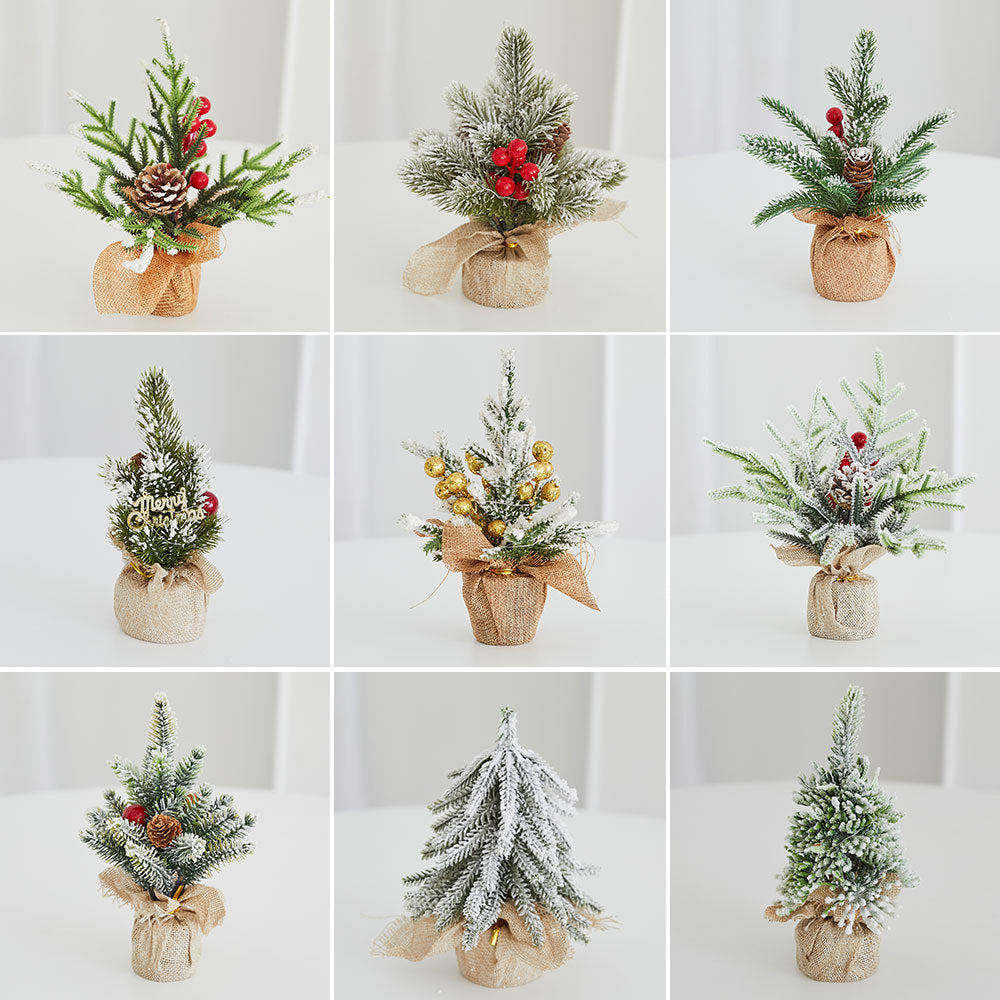 Bulk 7.87'' Mini Christmas Tree Tabletop Decorations Small Artificial Trees for Home Office and Holiday Decor Wholesale