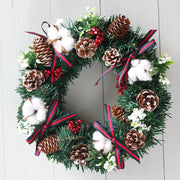 Artificial Christmas Cotton Pine Cone Berry Wreath 12 Inch or 16 Inch
