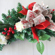Christmas Horns Vine Glowing Wreath 24 Inch Artificial Lighted Holiday Decoration