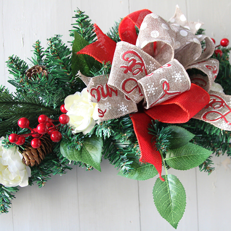 Christmas Horns Vine Glowing Wreath 24 Inch Artificial Lighted Holiday Decoration