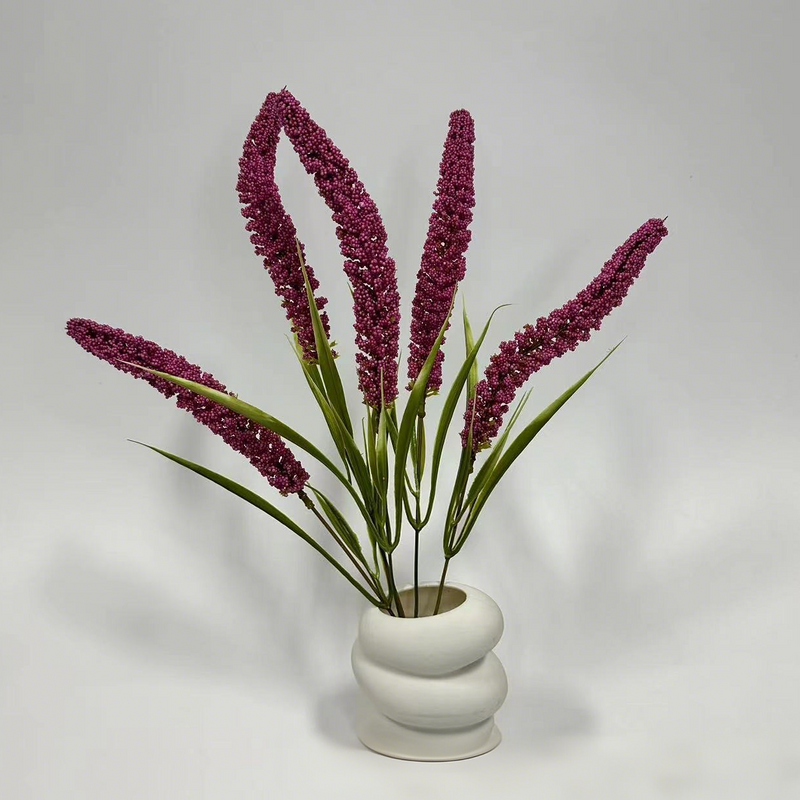 18.5-Inch Artificial Sage Flowers, 3 Stems Realistic Faux Greenery for Vase Arrangements, Home Decor, Wedding Backdrops