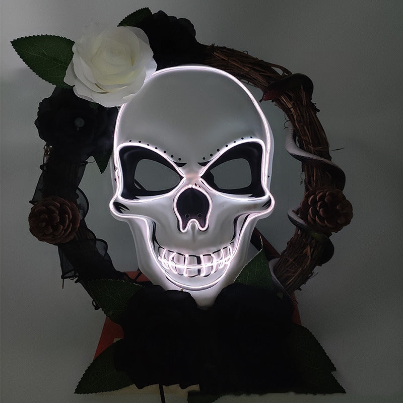 Halloween Skull Light Up Wreath 16 Inch Artificial Halloween Decoration