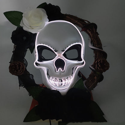 Halloween Skull Light Up Wreath 16 Inch Artificial Halloween Decoration
