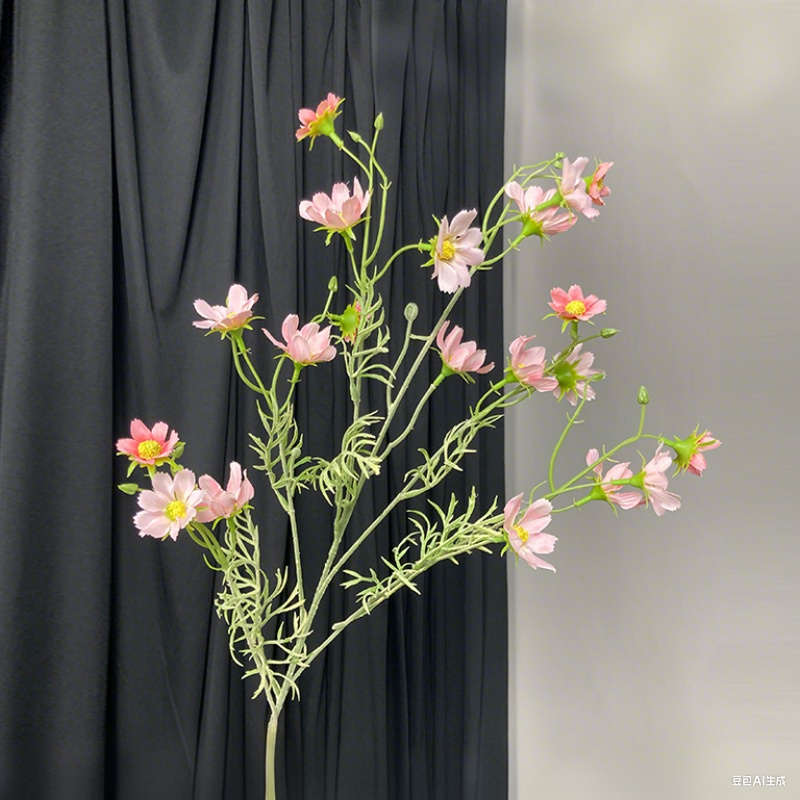 36.7 Inch Artificial Cosmos Flowers, Lifelike Silk Cosmos Blooms for Home Decor, 1 Stem