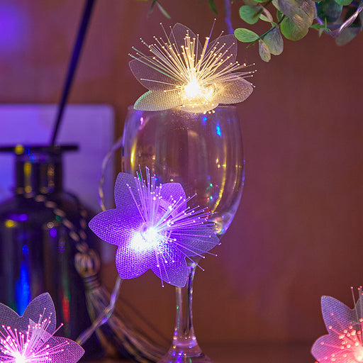10 Pcs Waterproof Artificial Flower String Lights, Warm White and Colorful, Outdoor Decor for Wedding, Patio, Lawn, Holiday, Xmas Tree